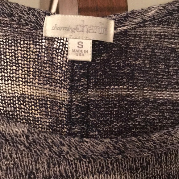 Light striped sweater with buttons on back. - Picture 2 of 3